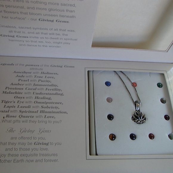 The Giving Gems Lucoral Museum Hawaii Sterling Silver Cage, Chain & 12 Gemstones - Picture 3 of 16